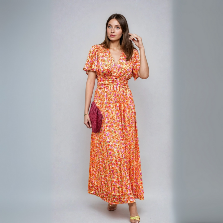 Pauline - Long Dress with Floral Design